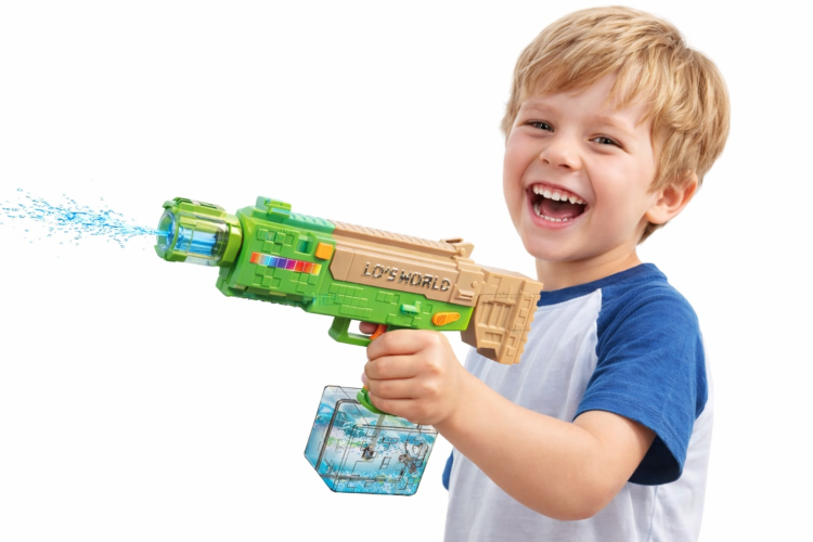 Pistolet na wodę Minecraft pixel elektryczny dla dzieci święcący led na USB
