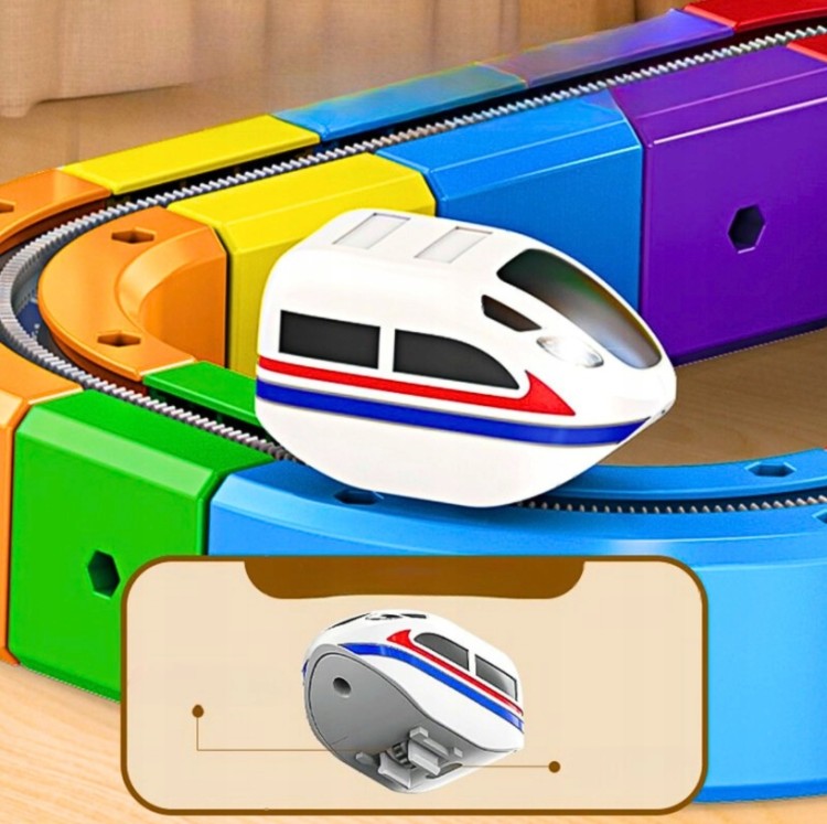 KOLEJKA DLA DZIECI TOR MAGNETYCZNY 51 EL. POCIĄG ZESTAW EDUKACYJNY DIY