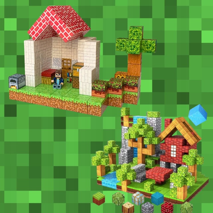 Klocki magnetyczne Minecraft 125szt. konstrukcyjne sześciany kostki PREZENT