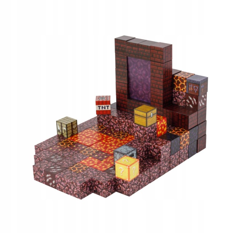 Klocki magnetyczne Minecraft 128szt. konstrukcyjne sześciany + 4 FIGURKI